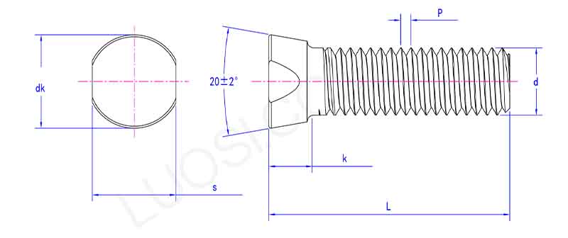 20°Clipped head plow bolts 20°Clipped head plow bolts