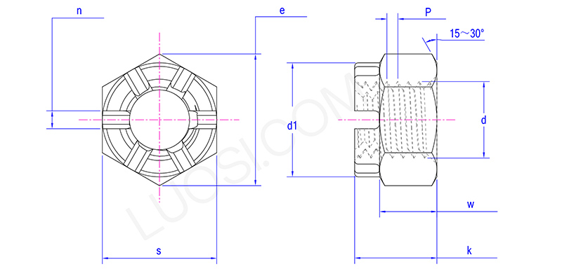 Positively Locking Crown Nut With Slot