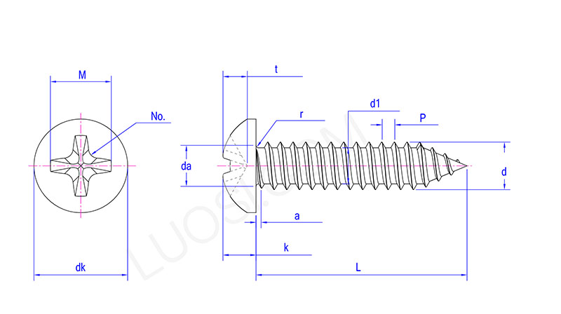 Cross Recessed Pan Head Tapping Screws Cross Recessed Pan Head Tapping Screws